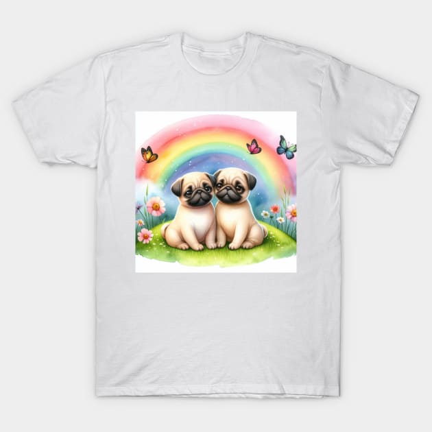 Pug Dog Friends T-Shirt by allaboutpugdogs 